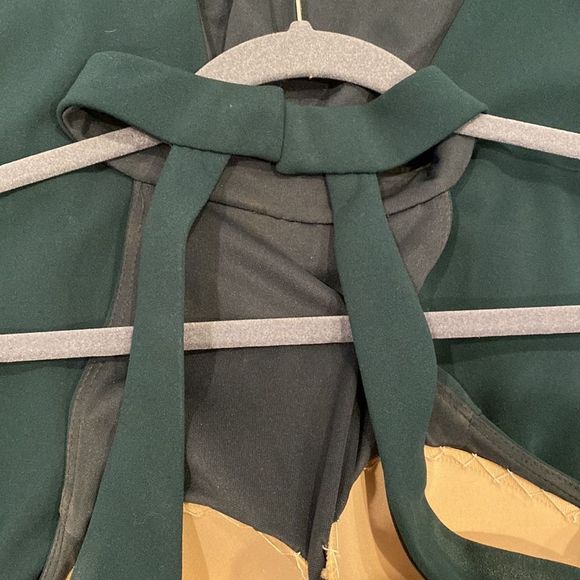 BHLDN sz 10 Seraphina Crepe Maxi gown in forest high neck open back detail - Picture 10 of 14